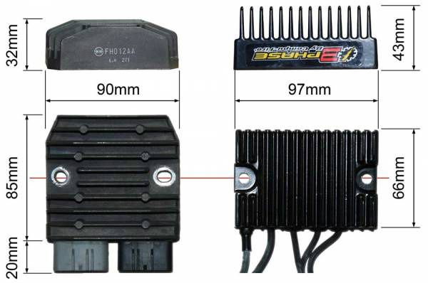FH012 confrontato al COMPUFIRE 55402, anche qui le dimensioni sono diverse e richiedono adattamenti della staffa di supporto.