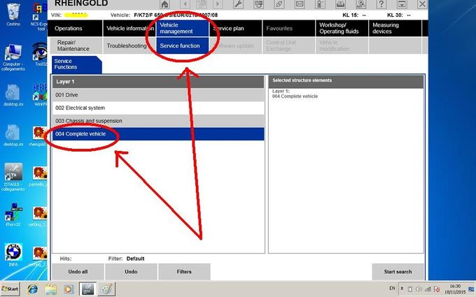 SERVICE - Si può quindi accedere alla sezione Service Function, per resettare il timer della manutenzione programmata.